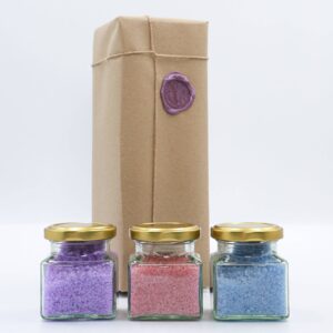 Our Lavender Bath salt is perfect for those looking for a way to relax and have a peaceful evening. Our Rose Geranium bath salt is a fantastic floral scent, with gorgeous pink salt and an aromatic scent that make your bathroom smell amazing. The Blue Bay Rum is the perfect scent mixture of a sweet and tangy and stunning blue hue. A wonderful and colourful way to moisturise and look after your skin. All these bath salts are the perfect way to give you a luxurious bath, brilliant for that special occasion as a gift.