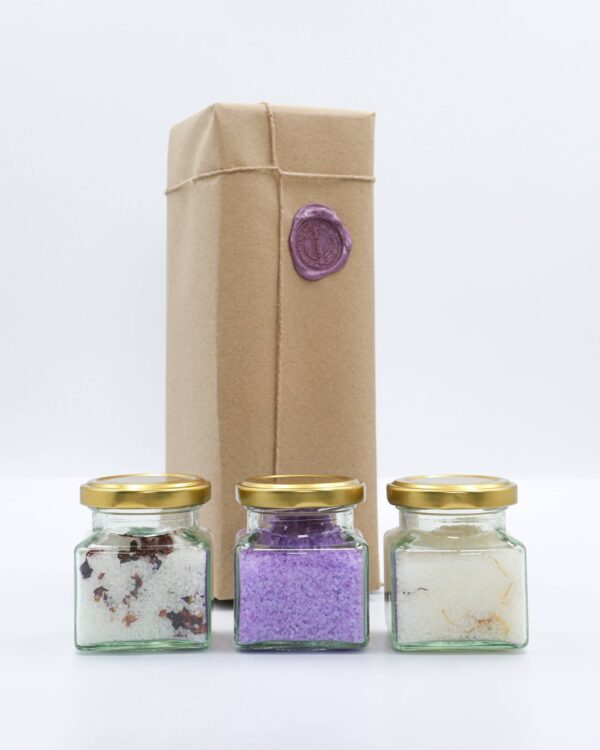 With a gorgeous set of three bath salts all unique and special in their ways. Our Rose & Ylang bath salt is gorgeous with added rose petals to truly make your bath a special treat. The Lavender Bath Salts are fantastically scented and the best way to wind down and relax for a good night's sleep. Sicilian Lemon & Calendula is a luxurious citrus scent including Calendula perfect for a floral burst in these bath salts. This Set is the perfect gift for yourself or a special occasion such as a birthday or Christmas. Let the aromatic scents take you on a journey of self-care and love.